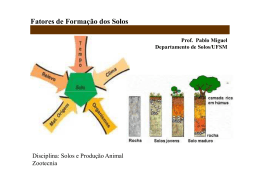 Fatores de Forma&ccedil;&atilde;o - F&iacute;sica do Solo & Hidrossedimentologia
