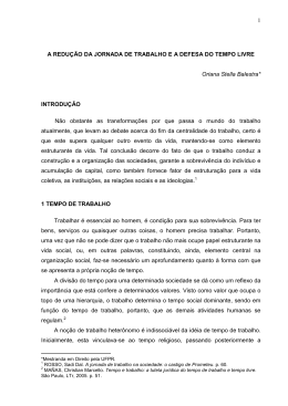 1 A REDU&Ccedil;&Atilde;O DA JORNADA DE TRABALHO E A