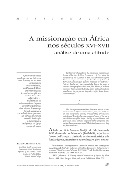 A missiona&ccedil;&atilde;o em &Aacute;frica nos s&eacute;culos XVI-XVII