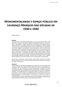 Monumentalidade e espaço público em Lourenço Marques