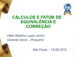 Cálculos e Fator de Equivalência - Hélio Martins Lopes