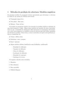 1 M&eacute;todos de predi&ccedil;&atilde;o de cobertura&ndash;Modelos emp&iacute;ricos