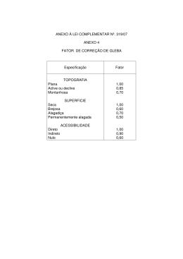 ANEXO &Agrave; LEI COMPLEMENTAR N&ordm;. 319/07 ANEXO 4 FATOR DE