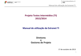 2013/2014 Manual de utilização da Extranet TI
