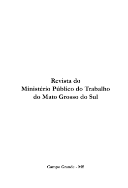 Revista do Ministério Público do Trabalho do Mato Grosso do Sul