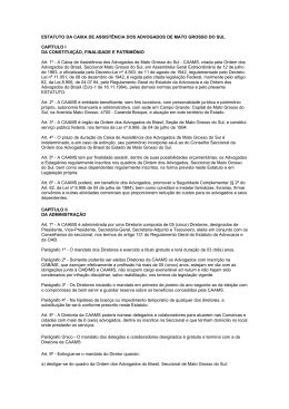 estatuto da caixa de assist&ecirc;ncia dos advogados de mato grosso do sul