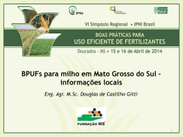 BPUFs para milho em Mato Grosso do Sul - IPNI