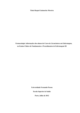 informa&ccedil;&otilde;es dos alunos do Curso de Licenciatura em Enfermagem