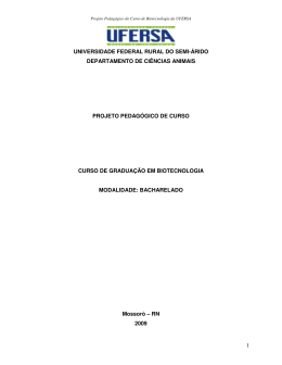 Projeto Pedag&oacute;gico do Curso - Biotecnologia