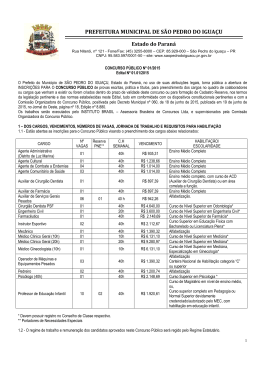 EDITAL Abertura do Concurso S&atilde;o Pedroo
