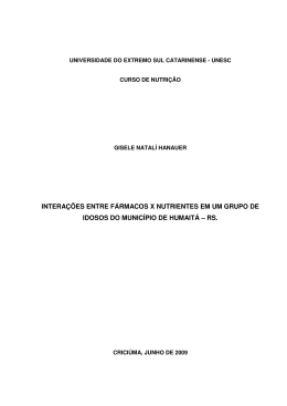 intera&ccedil;&otilde;es entre f&aacute;rmacos x nutrientes em um grupo de idosos do