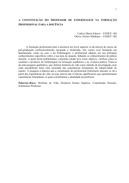 a constitui&ccedil;&atilde;o do professor de enfermagem na forma&ccedil;&atilde;o