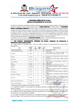 Edital 01/2013 - Prefeitura de Braganey