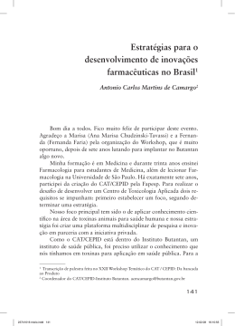 Estrat&eacute;gias para o desenvolvimento de inova&ccedil;&otilde;es farmac&ecirc;uticas no
