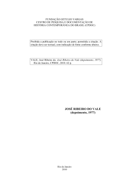 JOS&Eacute; RIBEIRO DO VALE - Funda&ccedil;&atilde;o Getulio Vargas