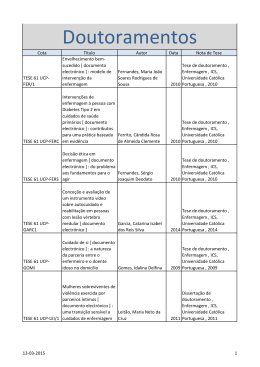 Doutoramentos - Universidade Cat&oacute;lica Portuguesa