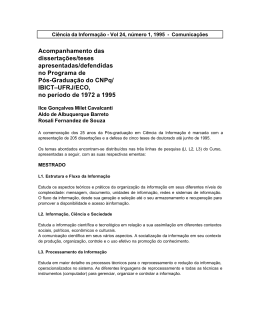 Acompanhamento das disserta&ccedil;&otilde;es/teses apresentadas/defendidas