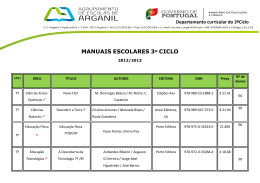 manuais escolares 3 º ciclo - Agrupamento de Escolas de Arganil