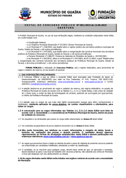 Abertura Edital - Prefeitura de Gua&iacute;ra