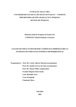 Análise do impacto dos reservatórios das hidroelétricas