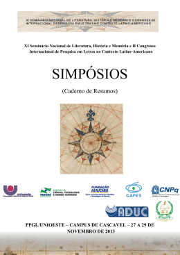 SIMP&Oacute;SIOS - xi semin&aacute;rio nacional de literatura, hist&oacute;ria