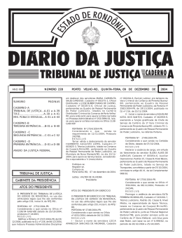 TRIBUNAL 09-12-2004 - Tribunal de Justiça de Rondônia