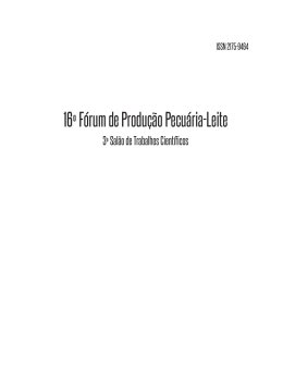 16&ordm; F&oacute;rum de Produ&ccedil;&atilde;o Pecu&aacute;ria-Leite