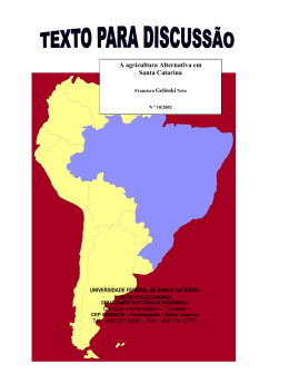 A agricultura alternativa em Santa Catarina