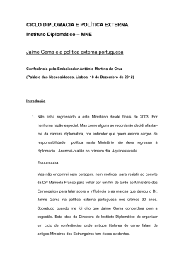 Jaime Gama e a Pol&iacute;tica Externa Portuguesa