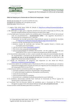 Edital de sele&ccedil;&atilde;o para o Doutorado 2016/01