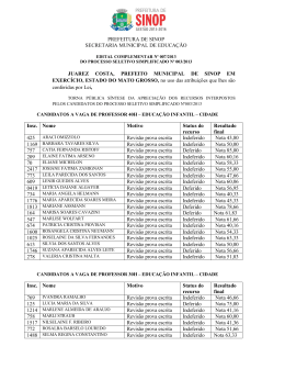prefeitura de sinop secretaria municipal de educa&ccedil;&atilde;o juarez costa