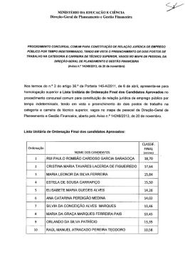 MINISTÉRIO DA EDUCAÇÃO E CIÊNCIA