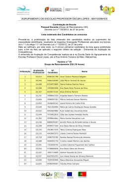 Lista Ordenada - Agrupamento de Escolas Professor Óscar Lopes