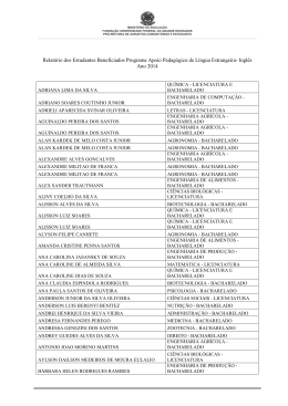 2014- Estudantes Beneficiados Programa Apoio Pedagogico de