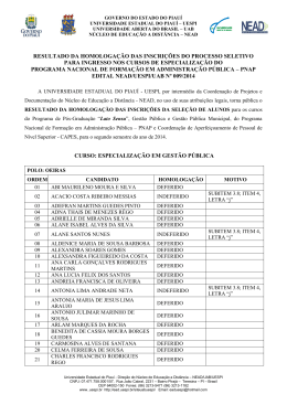 Resultado da Homologa&ccedil;&atilde;o das Inscri&ccedil;&otilde;es