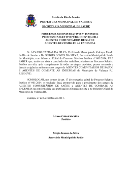homologa&ccedil;&atilde;o do concurso - Prefeitura Municipal de Valen&ccedil;a