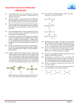 Exercícios Geometria Molecular e Hibridação