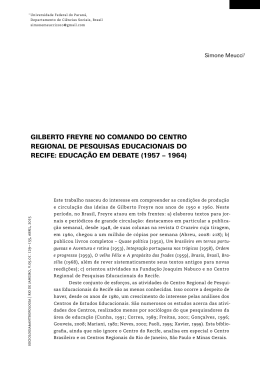 GILBERTO FREYRE NO COMANDO DO CENTRO REGIONAL DE
