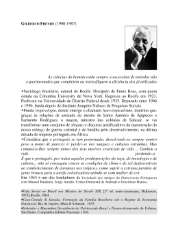 GILBERTO FREYRE (1900-1987) As ciências do