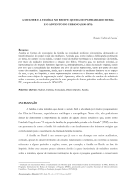 A MULHER E A FAM&Iacute;LIA NO RECIFE - TJPE