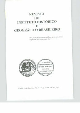 REVISTA DO I INSTITUTO HISTORICO E GEOGRÁFICO BRASILEIRO
