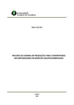 Projeto do sistema de produ&ccedil;&atilde;o para construtoras