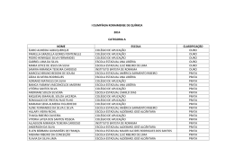 i olimp&iacute;ada roraimense de qu&iacute;mica 2014 categoria a nome escola
