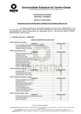 Edital 15-2011- De matriculados em Segunda Chamada