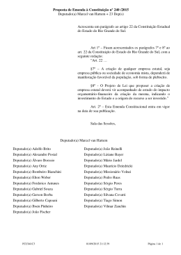 Proposta de Emenda &agrave; Constitui&ccedil;&atilde;o n&ordm; 240 /2015 Deputado(a
