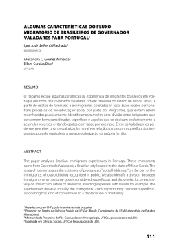 ALGuMAS CARACTER&Iacute;STICAS DO fLuXO MIGRAT&Oacute;RIO DE
