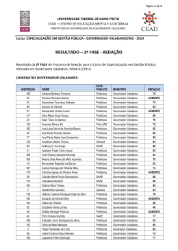 RESULTADO &ndash; 2&ordf; FASE - REDA&Ccedil;&Atilde;O - CEAD
