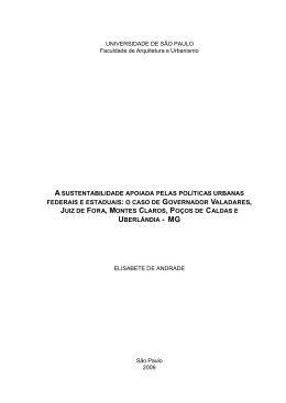 a sustentabilidade apoiada pelas pol&iacute;ticas urbanas
