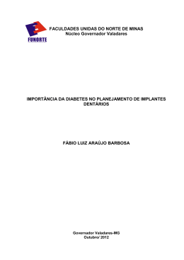 import&acirc;ncia da diabetes no planejamento de implantes