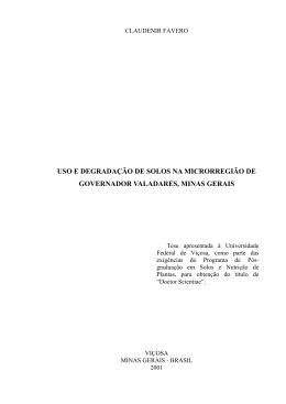uso e degrada&ccedil;&atilde;o de solos na microrregi&atilde;o de governador